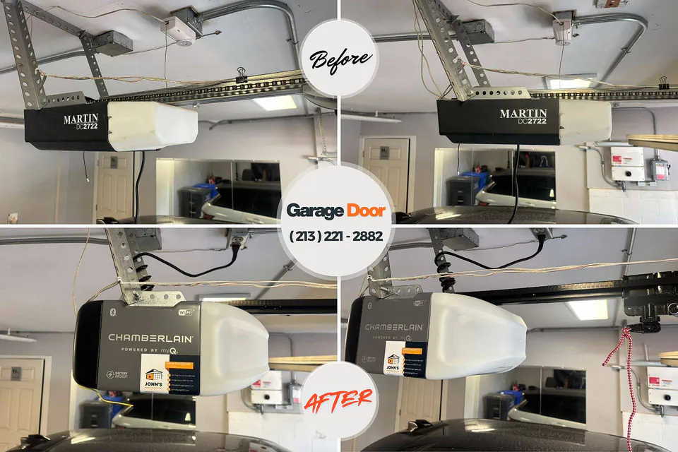 Before and after: garage door repair Milford, DE
